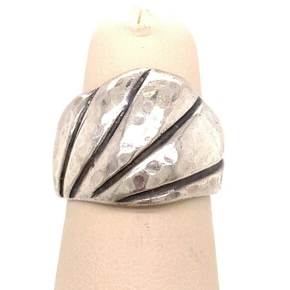VTG Estate Sterling Silver Hammered Size 6.75 Ring! 141 - Picture 1 of 7